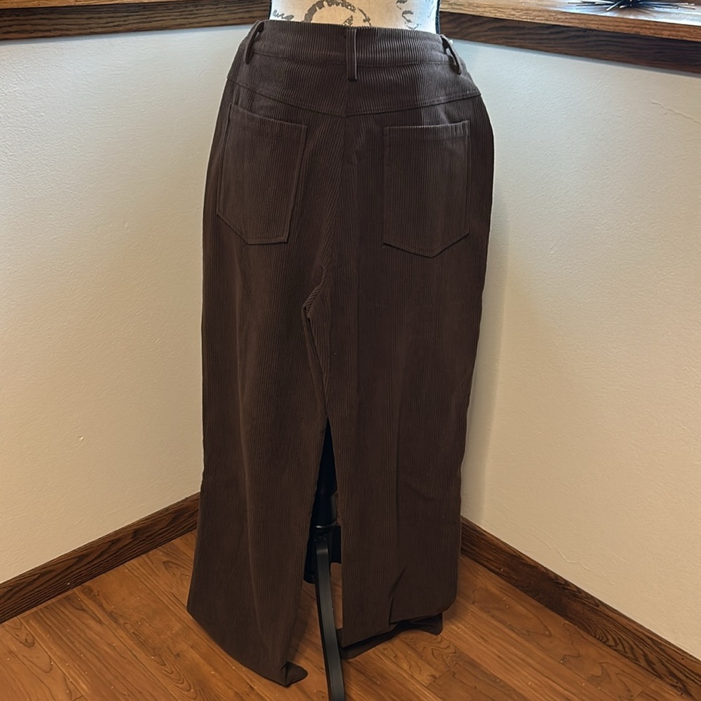 Lulus Brown Corduroy Wide Leg Trousers Medium